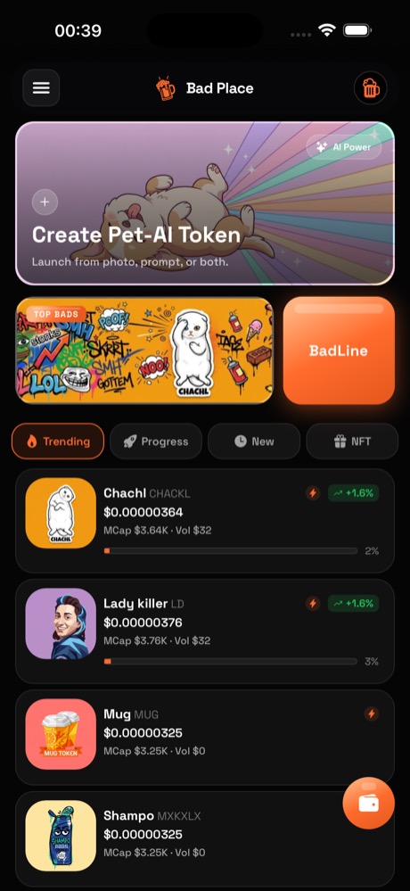 Opens straight into content, no wallet required.